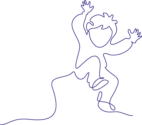 enfant au crayon bleu